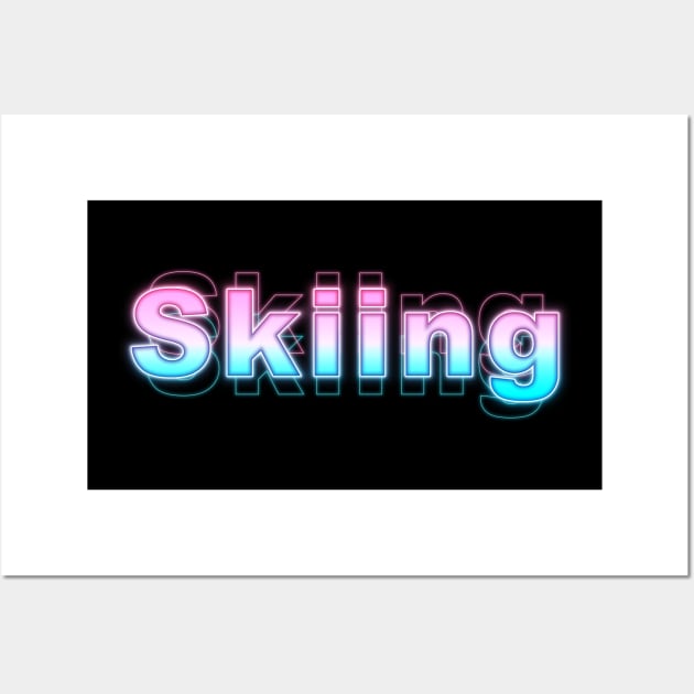 Skiing Wall Art by Sanzida Design